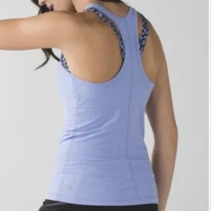 Lululemon Periwinkle Inspiration Spotted Tank Bult in Sports Bra Size 2